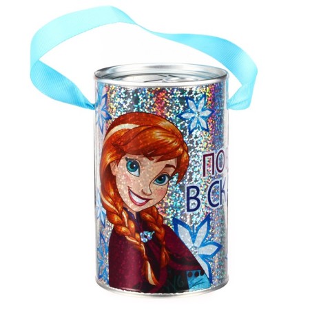 Piggy bank with holography, 7.8 cm x 7.8 cm x 12 cm "Anna", cold heart-1