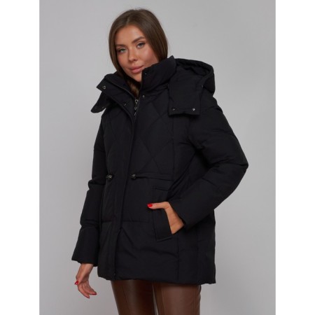 Winter jacket female, size 50, black color-8