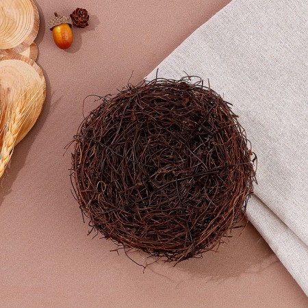 Nest of natural materials for decor, 13 × 13 × 6.5 cm