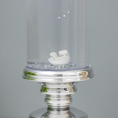 Lava-lamp "Frosty candle" LED from 3haa USB batteries silver 7x7x28cm-11