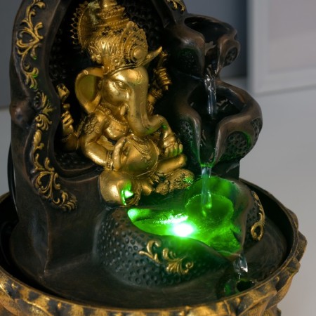 The desktop fountain from the network, the backlight "Ganesha on the throne" 28x20x20 cm-5