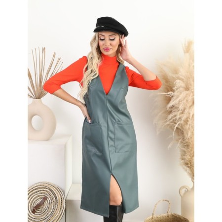 Women's dress, size 54, gray color-2