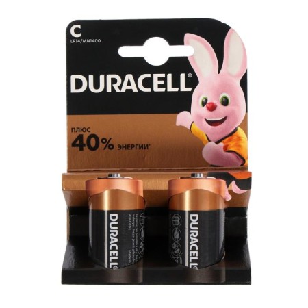 Alkalin battery Duracell Basic, C, LR14-2BL, 1.5V, blister, 2 pcs.