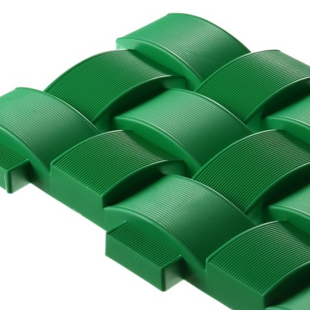 Decorative fence, 19.5 × 240 cm, 4 sections, plastic, green-9