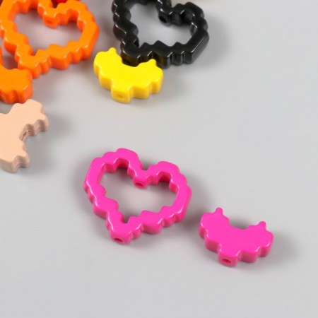 Busina for creativity Plastic "Heart Designer" MIX 2.9x2.5x0.9 cm-2