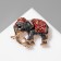 Brooch "Indian Elephant", red-gray color in gold