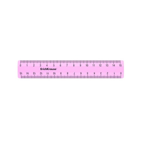 Line 15 cm Erichkrause "Pastel", plastic, bilateral scale, opaque, pink, euro suspension-1