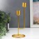 Summary metal for 2 candles "height" gold 23.5x9.5x9.5 cm