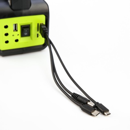 Camping battery flashlight, with light bulbs, 10 watts, 9000 mAh, solar battery, USB-3