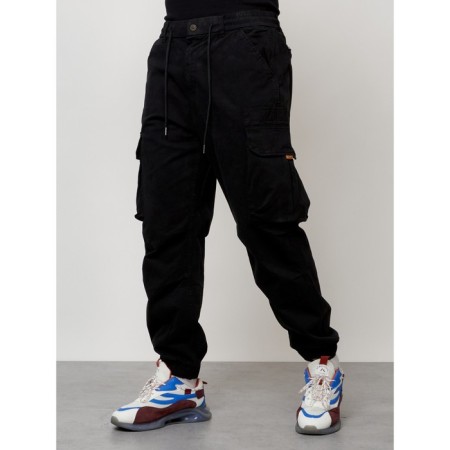 Cargo jeans male, size 48, black color-5