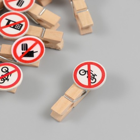 Decor for creativity wood "prohibiting signs" set of 10 pcs 1.9x4.2 cm-1