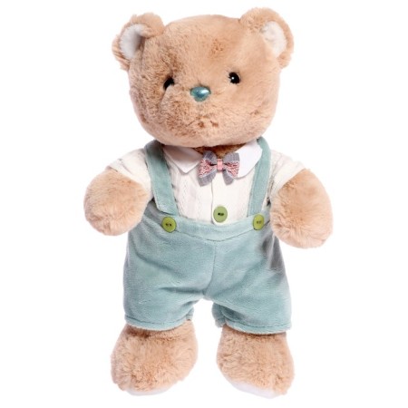 Soft toy "Bear" in green pants, 30 cm