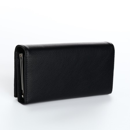 Women's wallet on magnets, black color-1