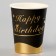 Paper glasses "Golden Birthday", 6 pcs.