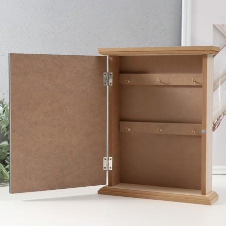 Keywater tree 6 hooks "Mushrooms" beige-blue 6.2x19.5x25.2 cm-3