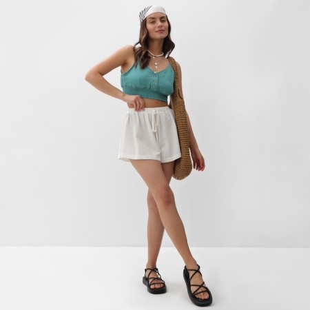 Top shortened female mist muslin size m, col. turquoise-1