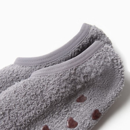 Women's socks shortened with non-slip soles, gray color, size 36-39-1