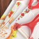 A set of kitchen supplies "Flowering", 3 objects: a knife 12.5 cm, scissors, vegetable vegetables, red color red