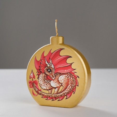 Candle "Dragon.Shar", 7.5x7.5 cm, golden-4