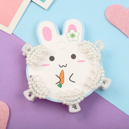 Hair crab "Beatrice Bunny" (set of 5 pcs) classic, 2.5 cm, white