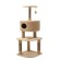 Complex for cats with a claw, corner, 55 x 55 x 130.5 cm, fur, jute, beige