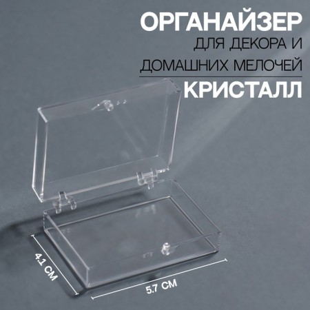 Organizer for the decor "Crystal", 5.7 × 4.1 × 1.9 cm, the color is transparent