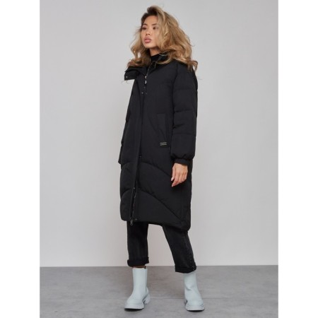 Coat insulated winter female, size 46, black color-2