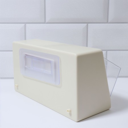 Organizer for storage, 2 sections, 22.5 × 13.5 × 12 cm, milk/transparent color-8