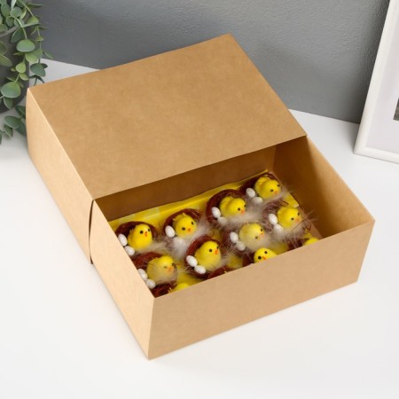 Easter souvenir "chicken in a nest with testicles" set of 12 pcs 4x5x5 cm-2