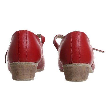 Folk women's shoes, insole length 23.5 cm, red color-3