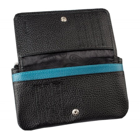 Purse with lightning, black-turquoise color-1