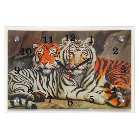 Carty clock is wall-mounted, interior "tigers", silent, 30 x 20 cm