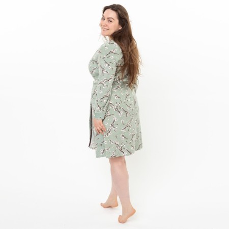 Women's robe, olive color, size 52-2