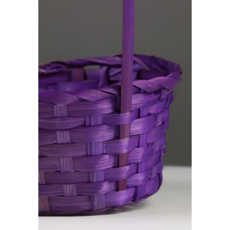 Wicker basket 20 x 20 x 9 cm, handle h = 25 cm, purple-4