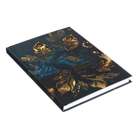 Diary Ledden on a5 128 sheet stitch, 7BC cardboard, matte lamination, foil "Aesthetics"-1