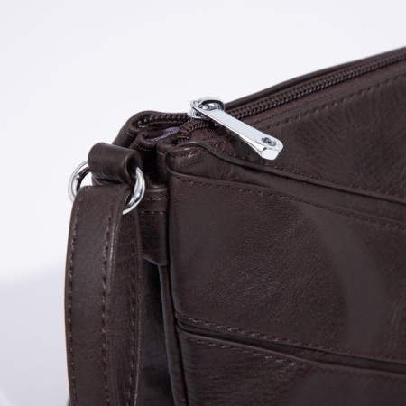 Cross-Bodi Bag on a zipper, brown color-4