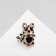 Brooch "Pandochka" contour, black-green color in gold