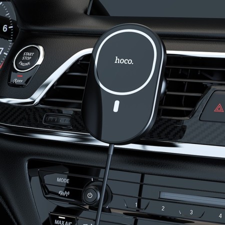 Holder for a smartphone in the Hoco CA90 Auto, with wireless charging, support for Magsafe, 15 watts-6