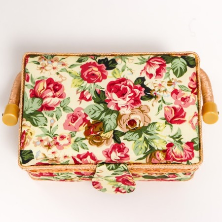 Casket for needlework "Pink buds" 10x13x19.5 cm-5