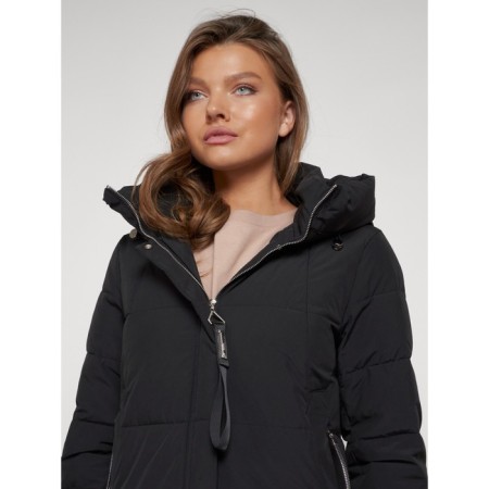 Coat insulated winter female, size 50, black color-7