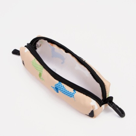School backpack from lightning textiles, external pocket, pencil case, beige color-7
