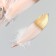 A set of goose feathers 15-20 cm, 10 pcs, light pink with gold