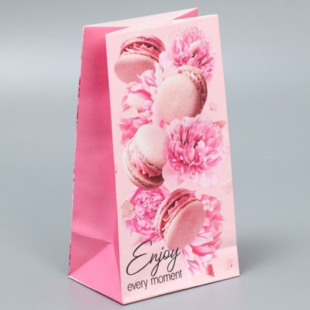 Gift package without handles "Enjoy EVERY MOMENT", 10 × 19.5 × 7 cm