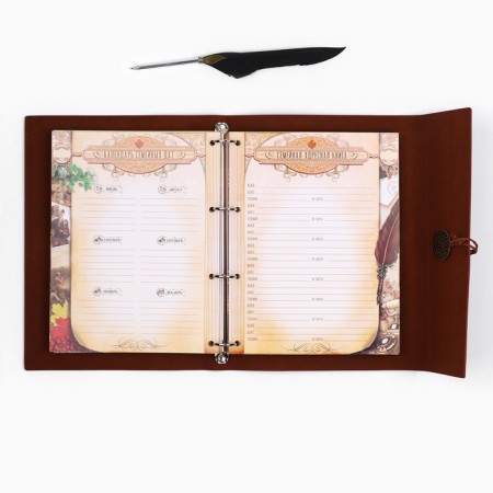 The genealogy book "Our family", with a pen, 65 sheets, brown, 35 x 25 cm-19