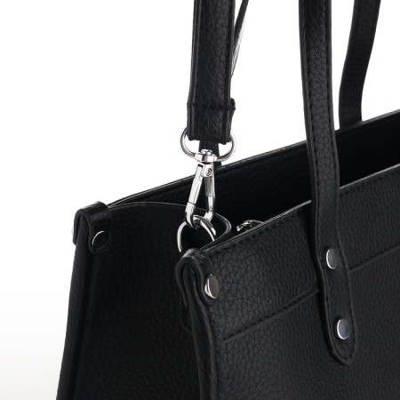 Women's bag with lightning, textura, average size, black color-5