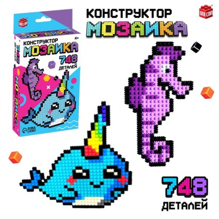 Mosaic designer "Pixi. Sea animals ", 748 parts