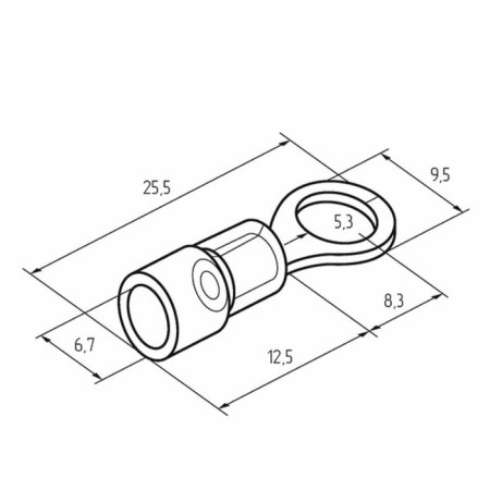 Ring Tutor isolated Ø 5.3 mm 4-6 mm² (NKI 6.0-5/NKI5.5-5) Yellow Rexant-1