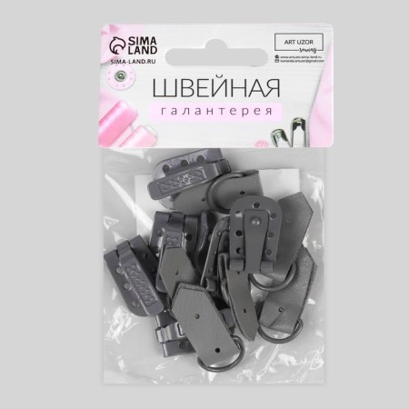 The hooks are sewing, metal, for outerwear, 5 × 1.5 cm, 6 pcs, color gray color-4