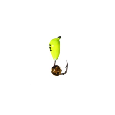 Mormyshka drop lime, black strip + ball Grand Gold, weight 0.4 g-1