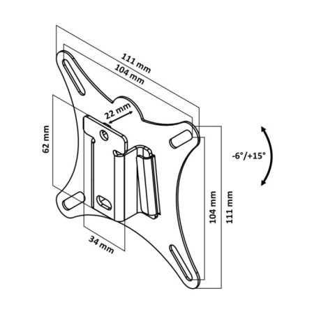 Le’ster LST-101.01 bracket, for TV, fixed, 10-32 ", 21 mm from the wall, black-2